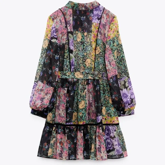 Zara floral printed short dress - Picture 6 of 7